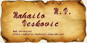 Mahailo Vesković vizit kartica